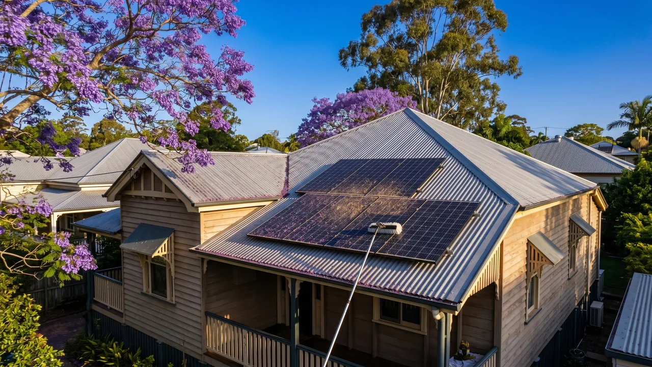 The Inner West jacaranda and pollen problem for solar panels in Auchenflower